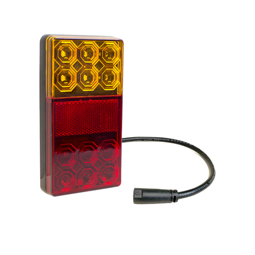 120 Series Left Hand LED Combo Trailer Lamp - Stop / Tail / Indicator with Plug (10-30V)