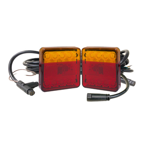 20 Series Left &amp; Right Hand LED Combo Trailer Lamp Kit - Stop / Tail / Indicator / License Plate (7.1x1.7m)