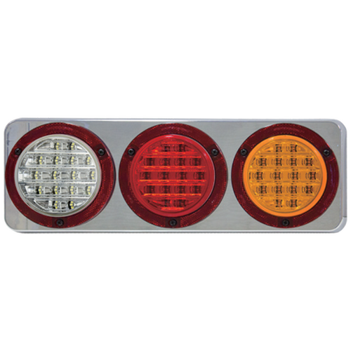 350 Series LED Combo Lamp - Stop / Tail / Indicator / Reverse Chrome Base