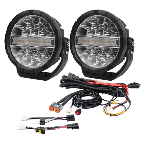 Razyer 7&quot; Series LED Driving Light Pack With Wiring Kit