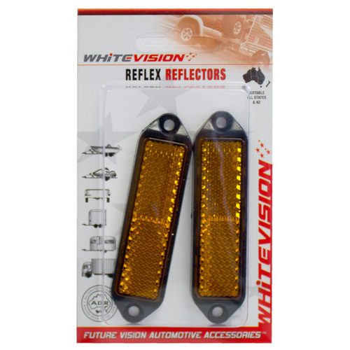 WR121 Series Amber Reflector Black Base Blister