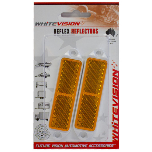 WR121 Series Amber Reflector White Base Blister