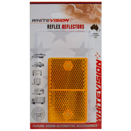 WR6 Series Amber Reflector Black Base Blister